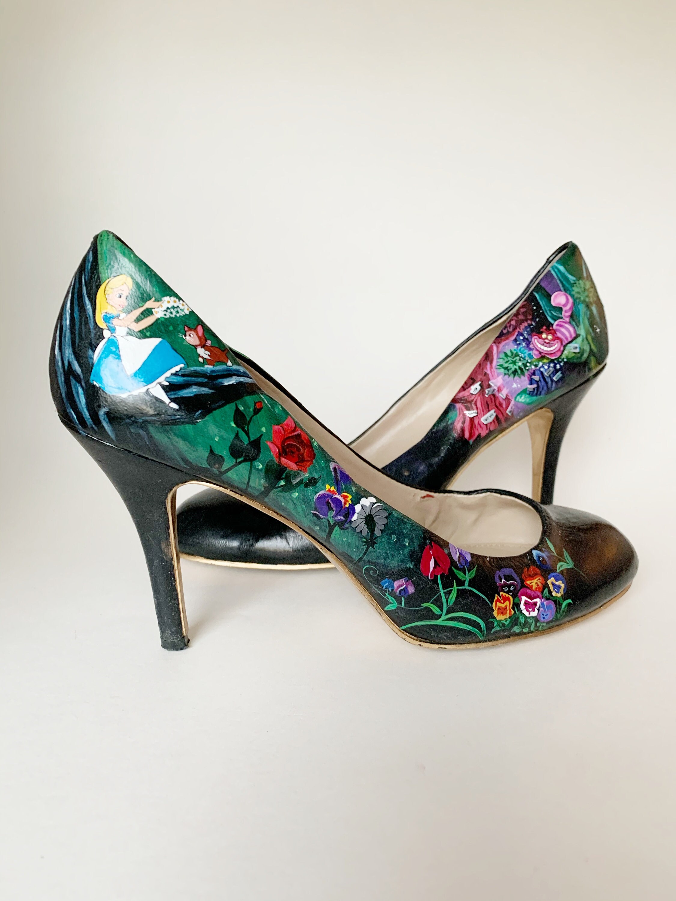 Alice In Wonderland Custom Painted Hoge Hakken - Etsy Nederland