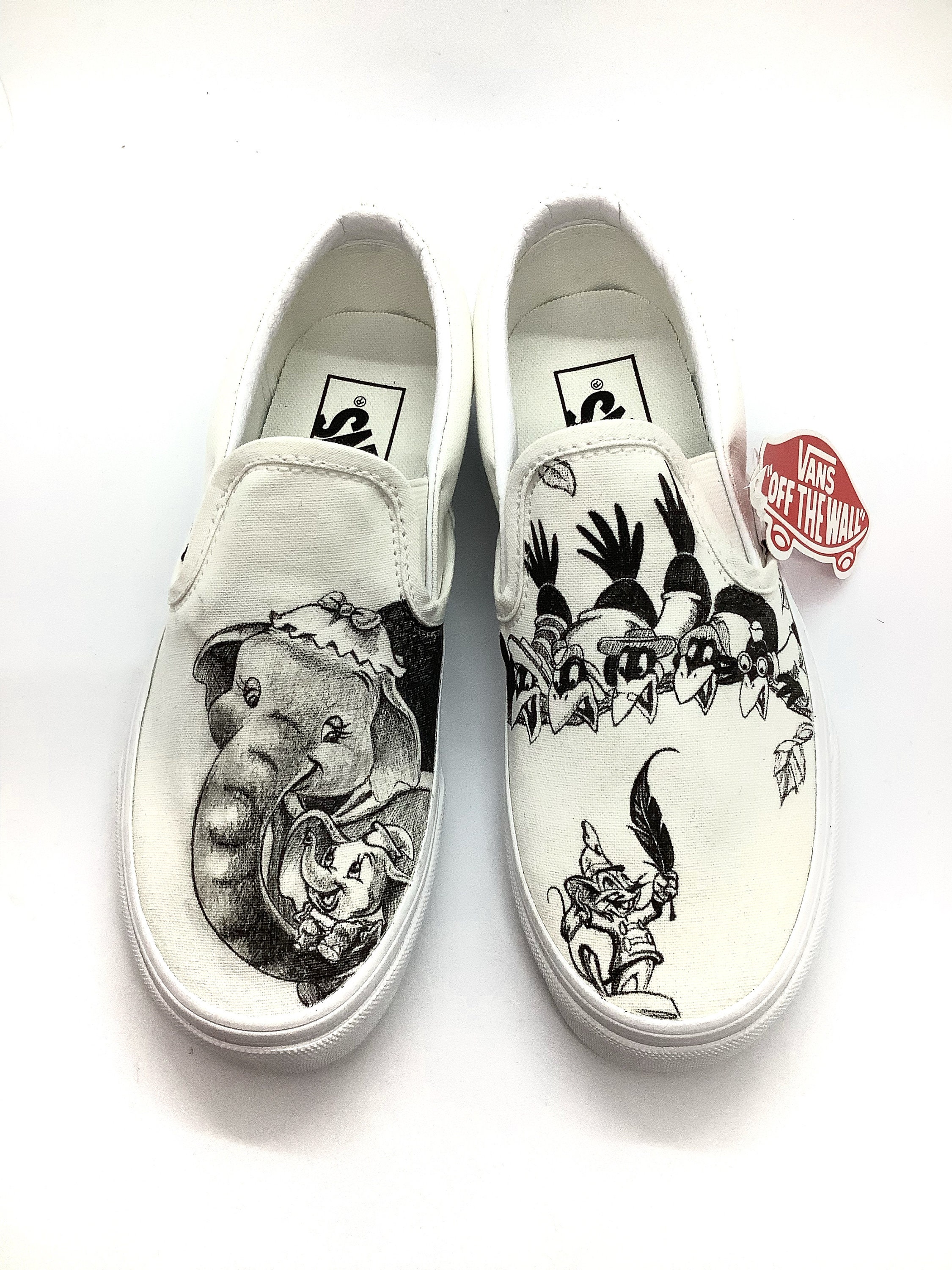 Dumbo the Flying Elephant Custom Drawing VANS - Etsy Norway