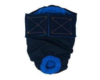 Denim on Black Waterproof Premium Dog Diaper