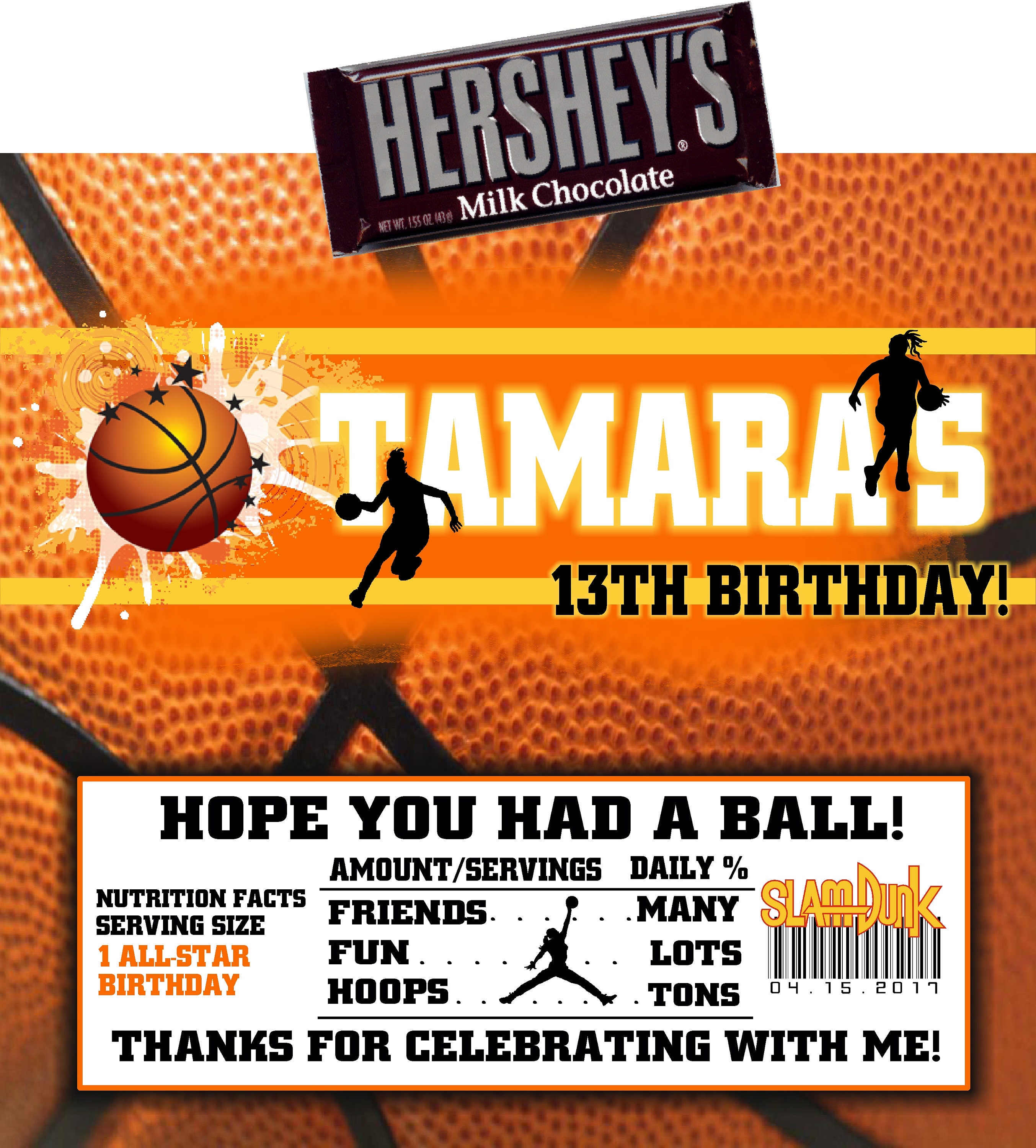 Baloncesto Candy Bar Wrappers Baby Shower o Cumpleaños 1.55 Etsy