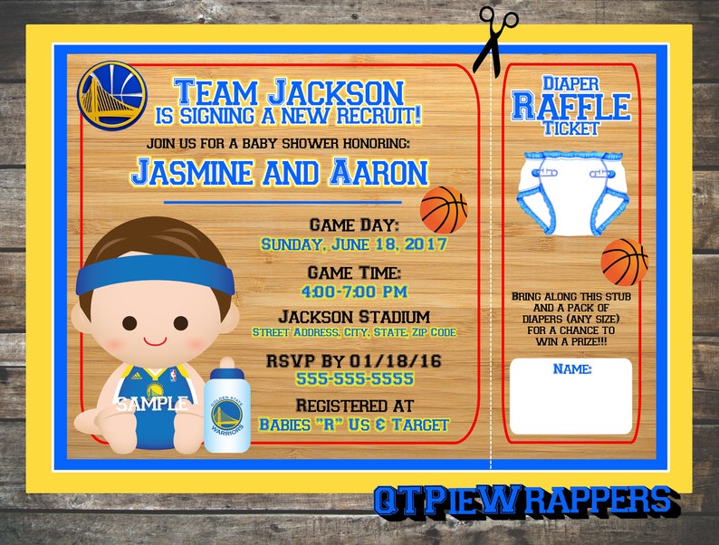 Printable Golden Region Warriors Basketball Kid Shower Invites Boy Custom made hooked up Diaper Raffle Ticket picture about Warriors Schedule Printable named Printable Golden Country Warriors Basketball Little one Shower Invites Boy Custom-made hooked up Diaper Raffle Ticket