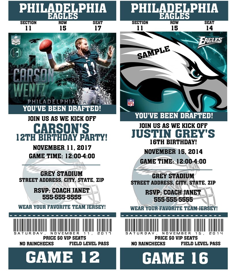 Printable Football Philadelphia Eagles Birthday Party | Etsy