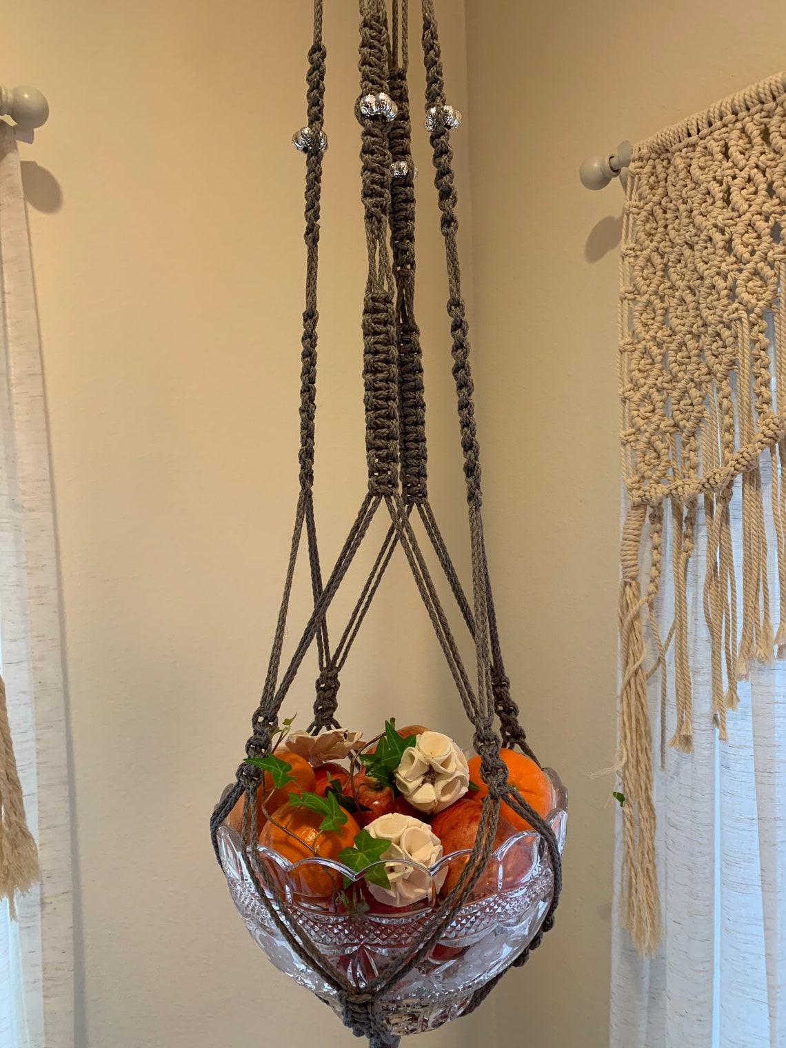 Macrame fruit bowl holder or plant hanger Etsy