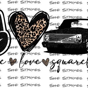 Peace Love Squarebody zwarte glitter