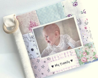 Soft Colours Cuddle Book– sweet, soft photo album for bubs in the 'low volume quilt' style