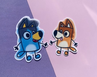 50/100 Pcs Bluey Cartoon Blue Bingo Dog Stickers for Kids for PVC