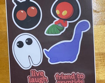 Cutie cryptid sticker sheet