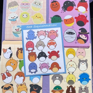 Squishmallow Inspired Stationary Journaling 4x6 Sticker Set