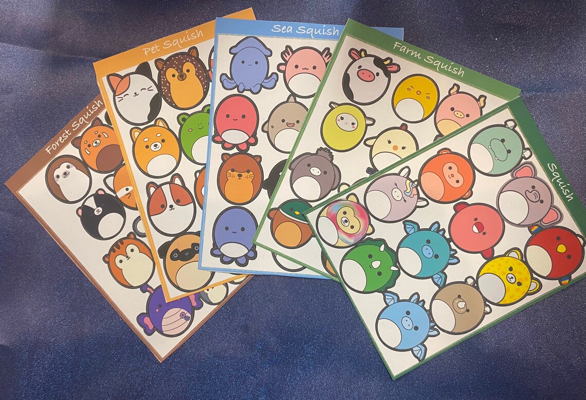 Squishmallow Inspired Stationary Journaling 4x6 Sticker Set Etsy