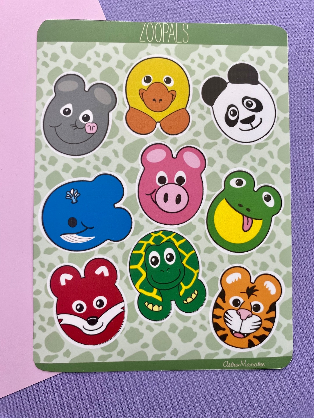 Zoopals 5x7 Vinyl Sticker Sheet // Nostalgia Sticker Gifts // 90s