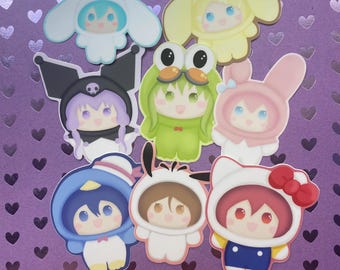 Sanrio x Vocaloid Cute 3” Stickers // Vocaloid stickers // waterproof stickers
