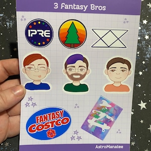 Hoja de pegatinas impermeables de Adventure Zone (12,7 x 18,8 cm) - Fanart de TAZ para fans del podcast