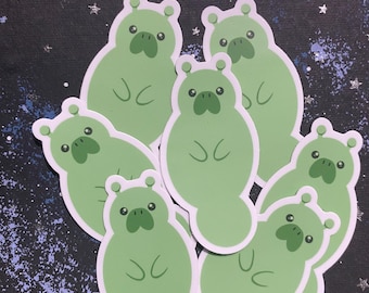 Alien manatee 3” Sticker // Alien Manatee