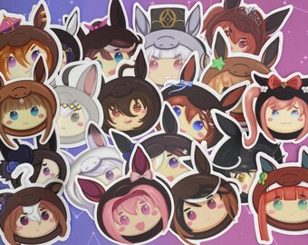 Umamusume horse girls in their horse onesies :3 // Cute Umamusume 3” Waterproof Stickers