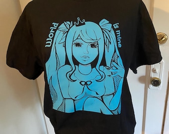 Hatsune Miku World is Mine Screen Print Unisex T-shirt