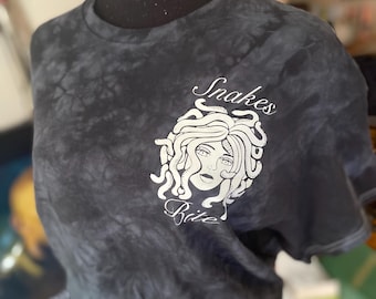 Snakes Bite Medusa Gorgon Screen Print Unisex T-shirt