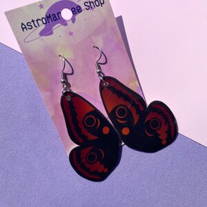Moth Earrings // ren faire costume // cottagecore earrings // ren faire jewelry// shrink plastic earring