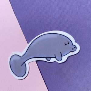 Manatee 2” Waterproof Sticker // Cute Animal Sticker // Florida Manatee Sticker // simple sticker // save the manatees