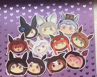 Umamusume horse girls in their horse onesies :3 // Cute Umamusume 3” Waterproof Stickers