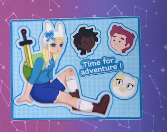 Fionna and Cake 5x7 Waterpoof Sticker Sheet//