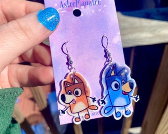 Bluey and Bingo  1.5” Earrings double sided // bluey birthday // bluey birthday party // bluey bingo // bluey gifts for kids