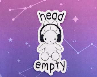 Bunny Headphones Sticker | Sparkly Kawaii Sticker - Bunny Y2K Vinyl Sticker - Mifffy