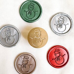 Sneeuwpop wasstempel, Vakantie, Vieren, Kerstmis, Cadeau idee, Lakzegel, Zegelwas, DIY kit, Messing stempel, Cadeauverpakking, Wenskaart, Winter