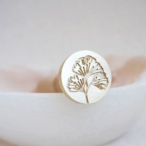 Ginkgo wax stamp, Wax seal stamp, Invitations, Gift idea, Wax seal, Sealing wax, floral, botanical, DIY, Brass stamp, Bullet journal