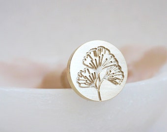 Ginkgo wax stamp, Wax seal stamp, Invitations, Gift idea, Wax seal, Sealing wax, floral, botanical, DIY, Brass stamp, Bullet journal