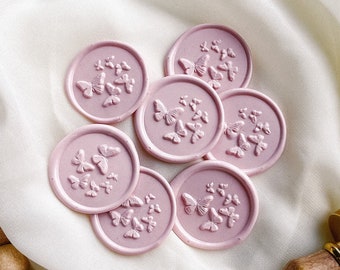 Set of 9 3D Butterfly wax seals, Stickers, Self-adhesive, DIY Wax Seal, Wedding Invitation, Seal stamp, Handmade, Gift