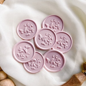 Set of 9 3D Butterfly wax seals, Stickers, Self-adhesive, DIY Wax Seal, Wedding Invitation, Seal stamp, Handmade, Gift