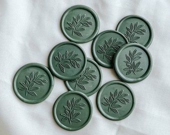 Set of 9 Olive Branch wax seals, Stickers, Self-adhesive, DIY Wax Seal, Seal stamp, Party, Invitations, Wedding, Botanical, Boho, Floral