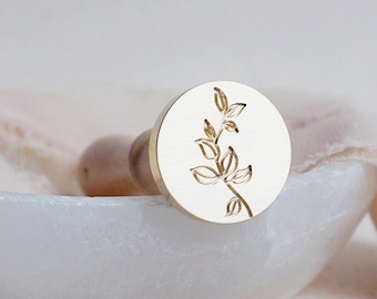 Delicate branch wax stamp, Wax seal stamp, Invitations, Gift idea, Wax seal, Sealing wax, botanical, DIY, Brass stamp, Bullet journal