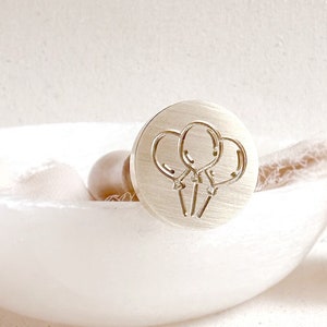 Luftballons Wachsstempel, Wachs siegel stempel, Geburtstag, Party, Einladungen, Geschenkidee, Wachs siegel, Siegelwachs, DIY, Messing stempel, Bullet journal