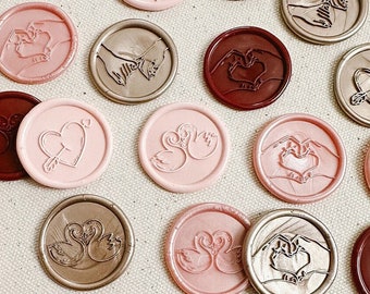 Set of 9 Valentine's Day wax seal, Premade, Wax seal stickers, Valentine's cards, Celebration, Self-adhesive, DIY Wax Seal, Seal stamp