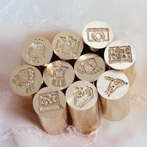 Mini doppelseitiger Messing Wachs Stempel, Wachs Siegel, Hochzeitseinladungen, Geschenkidee, Siegelwachs, Baumarkt, Messing Stempel, Bullet journal, Crafting