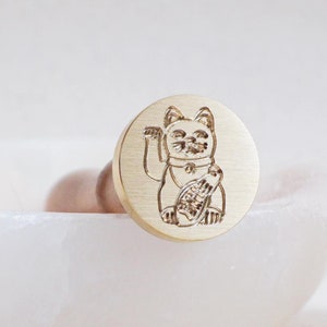 Katze Wachs Stempel, Glück, Chinesisches Neujahr, Einladungen, Geschenkidee, Wachssiegel, Siegellack, Baumarkt, Messingstempel, Bullet journal