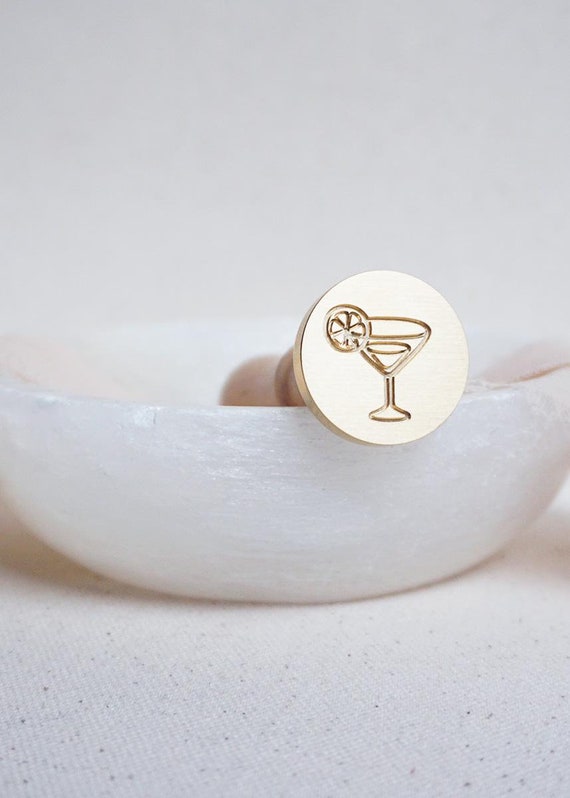 Cocktail wax stamp, Wax seals, Invitations, Gift idea, Alcoholic beverage, DIY, Brass stamp, Martini, Party, Sealing Wax, Celebrate, Journal