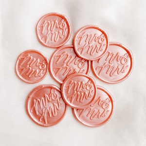 Set of 9 Mr & Mrs wax seals, Stickers, Self-adhesive, DIY Wax Seal, Seal stamp, Party, Invitations, Wedding, Save the date, Bride, Groom