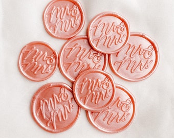 Set of 9 Mr & Mrs wax seals, Stickers, Self-adhesive, DIY Wax Seal, Seal stamp, Party, Invitations, Wedding, Save the date, Bride, Groom