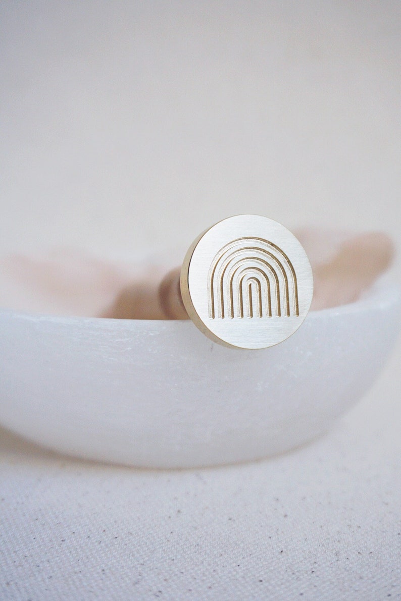 Rainbow wax stamp, Birthday Party, Celebration, Sophisticated, Gift idea, Wax seal, Sealing wax, Brass stamp, Bullet journal, Cute, DIY Kit image 1