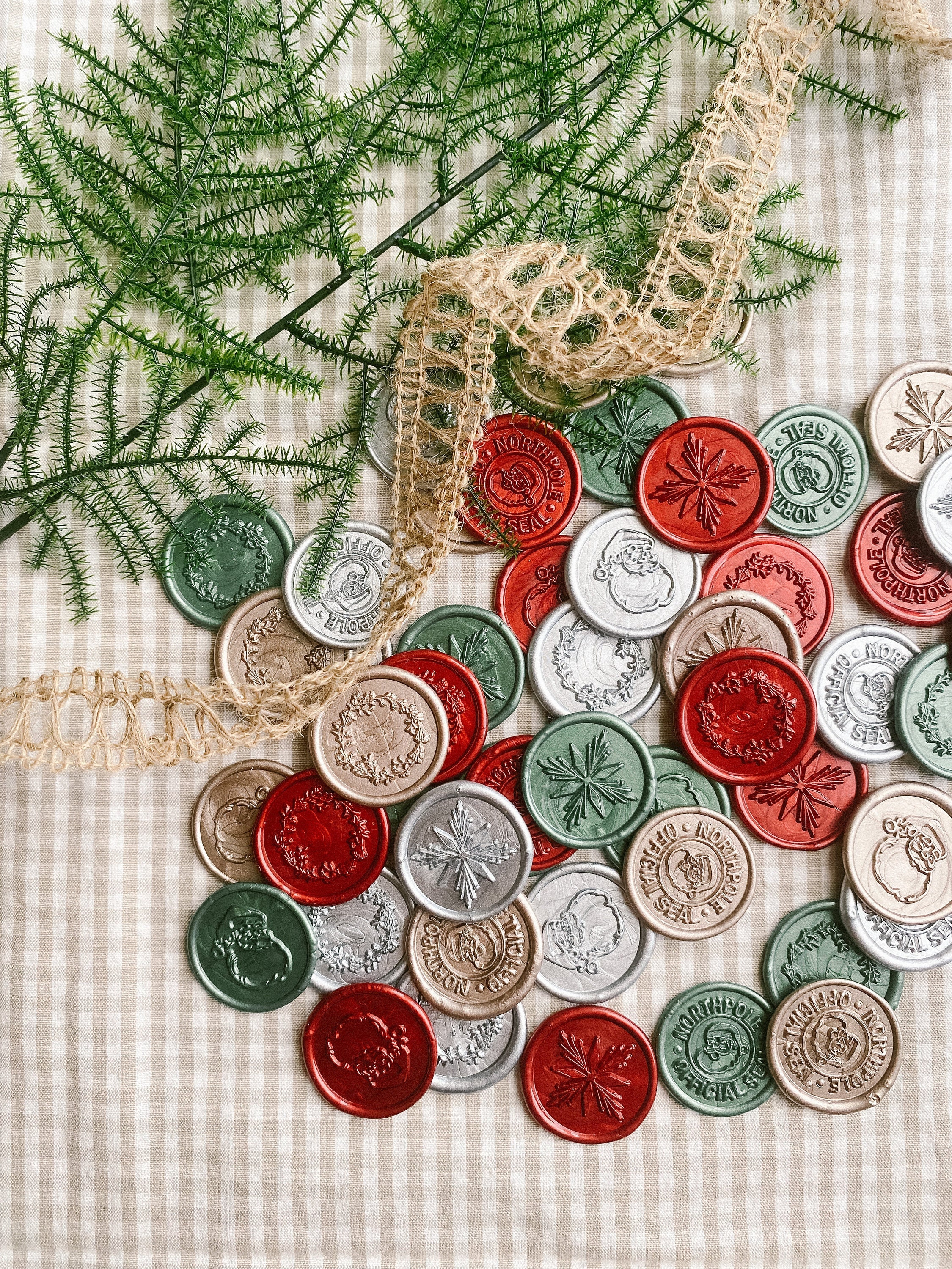 Holiday wax seal set, Premade wax seals, Wax seal stickers, Christmas cards, Celebration, Self-adhesive, DIY Wax Seal, Seal stamp, Metallic