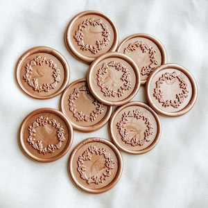 Set of 9 wreath wax seals, Premade wax seal, Self-adhesive, DIY Wax Seal, Wedding Invitation, Wax seal stamp, Floral design, Garden party