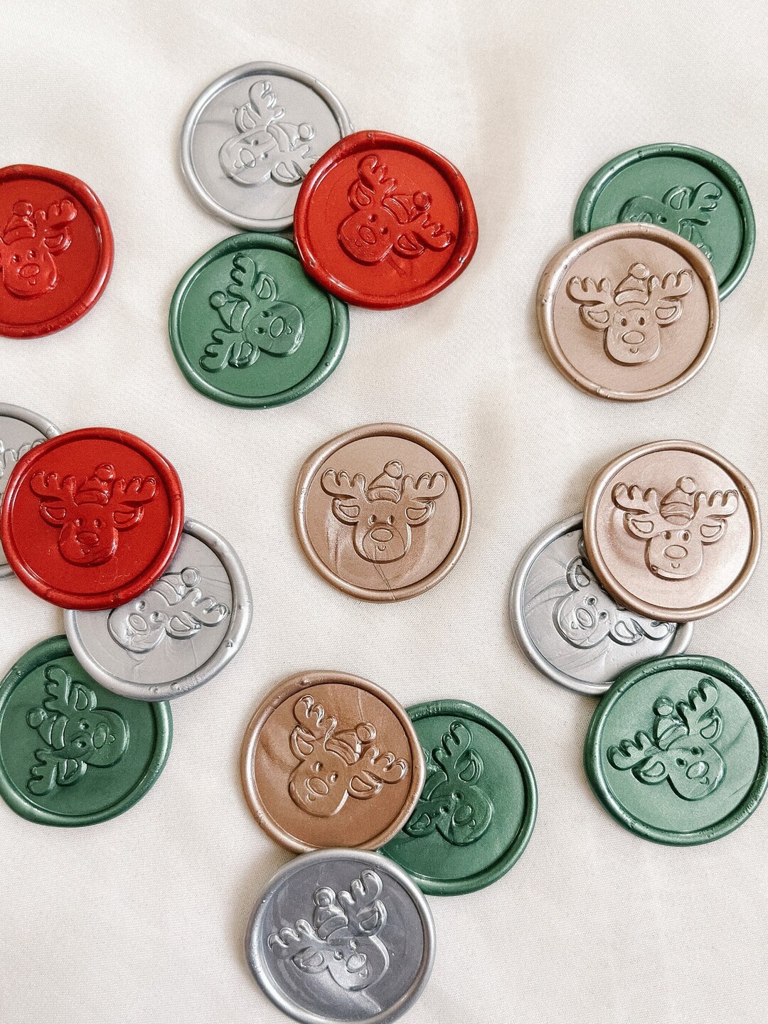 Reindeer Wax Seal Set, Premade Wax Seals, Wax Seal Stickers, Christmas