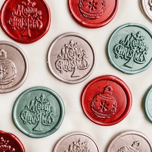 Christmas wax seal set, Premade wax seals, Wax seal stickers, envelope seals, Celebration, Self-adhesive, DIY Wax Seal, Seal stamp, Metallic