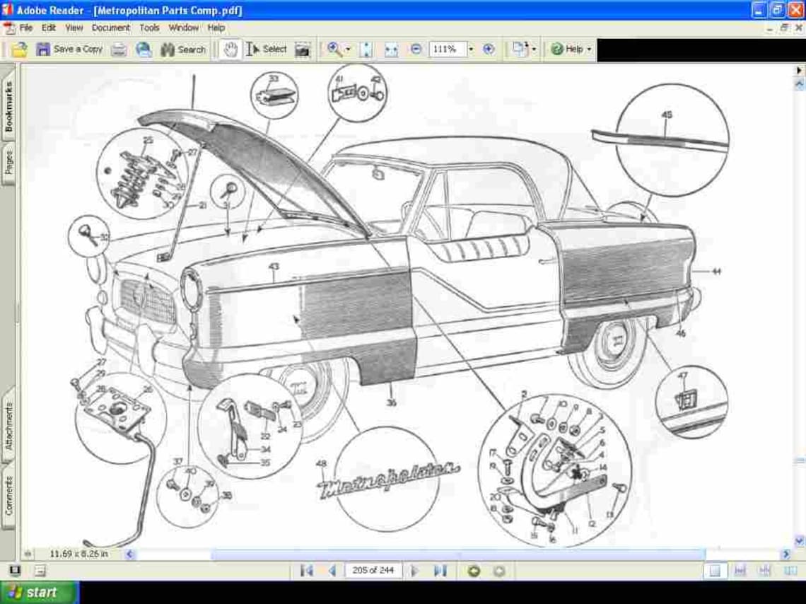 NASH METROPOLITAN Service & Parts Manual 470pg for Metro 1500