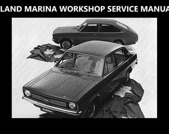 LEYLAND MARINA Workshop Manual -180pgs for British Saloon and Coupe Operations Service & 150 175 OHC 262 Repair Maintenance and Overhaul