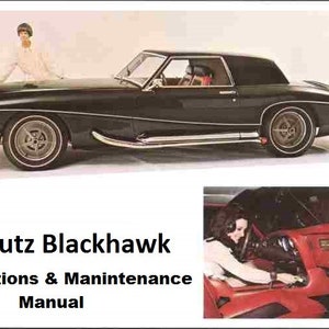 STUTZ BLACKHAWK Operations Maintenance Manual - 80pgs for Black Hawk Basic Repair and Service