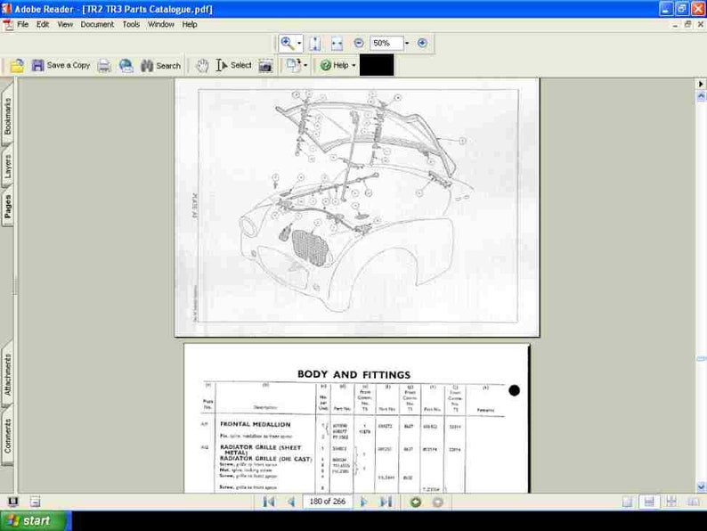 TRIUMPH TR2 TR3 Parts Manuals 265pg Exploded Diagrams Blueprints and