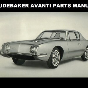 Manual de peças STUDEBAKER AVANTI 260pgs com diagramas explodidos detalhados e listas de números de peças sobressalentes